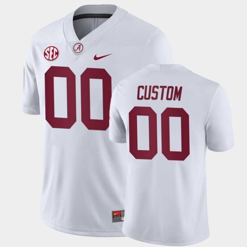 Mens Alabama Crimson Tide Active Player Custom White Stitched Jersey